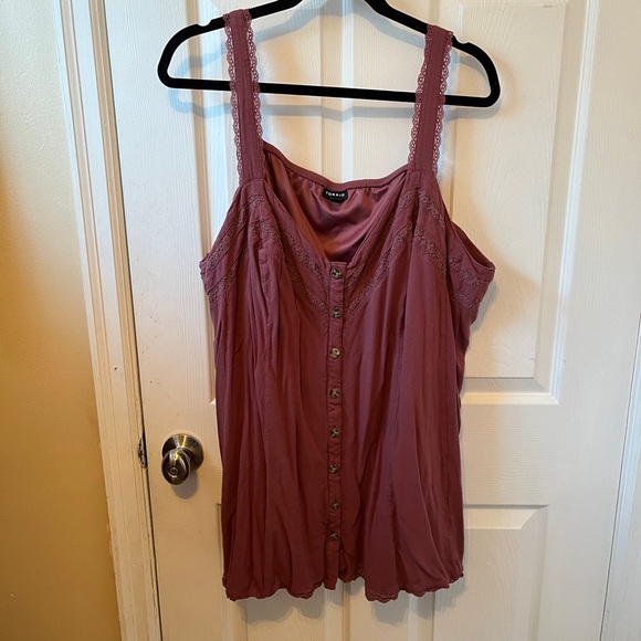 Torrid top tank plus size lace mauve size 5 5XL - Picture 2 of 4